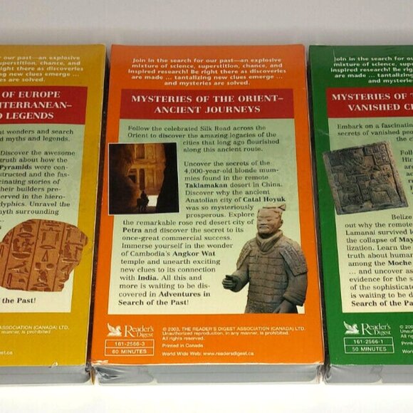 Reader's Digest History ADVENTURES IN SEARCH OF THE PAST Box Set VHS Lot 3 New - Picture 3 of 3